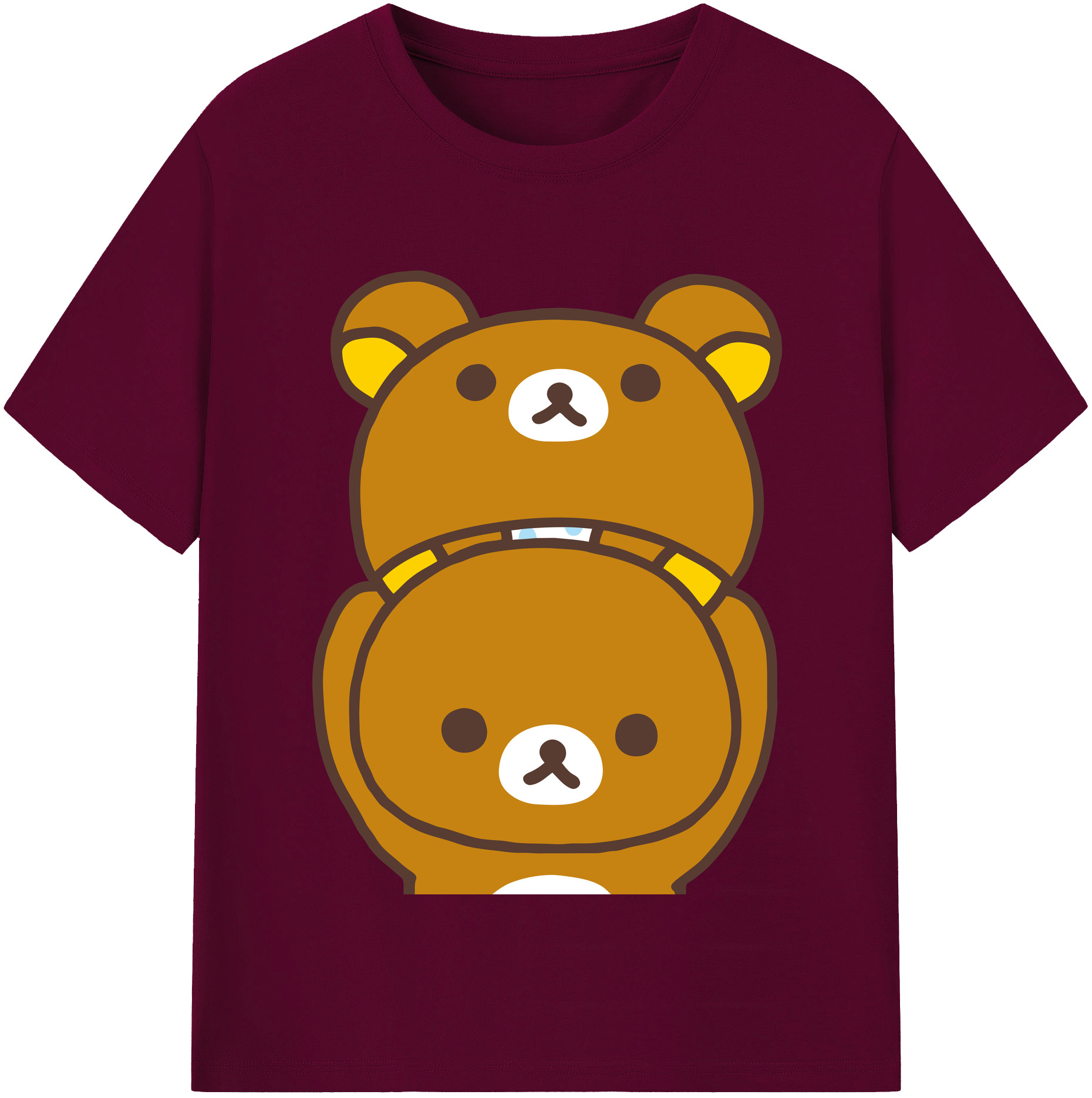 （画像用） リラックマ リラックマ キイロイトリ Rilakkuma Korilakkuma Kiiroitori レディースカジュアルプリントTシャツ（綿100％）